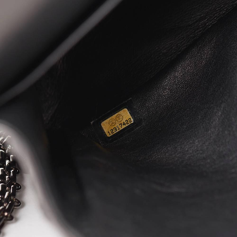 2000s Chanel Black Glazed Calfskin SO Black 2.55 Reissue 227 Double Flap Bag 3