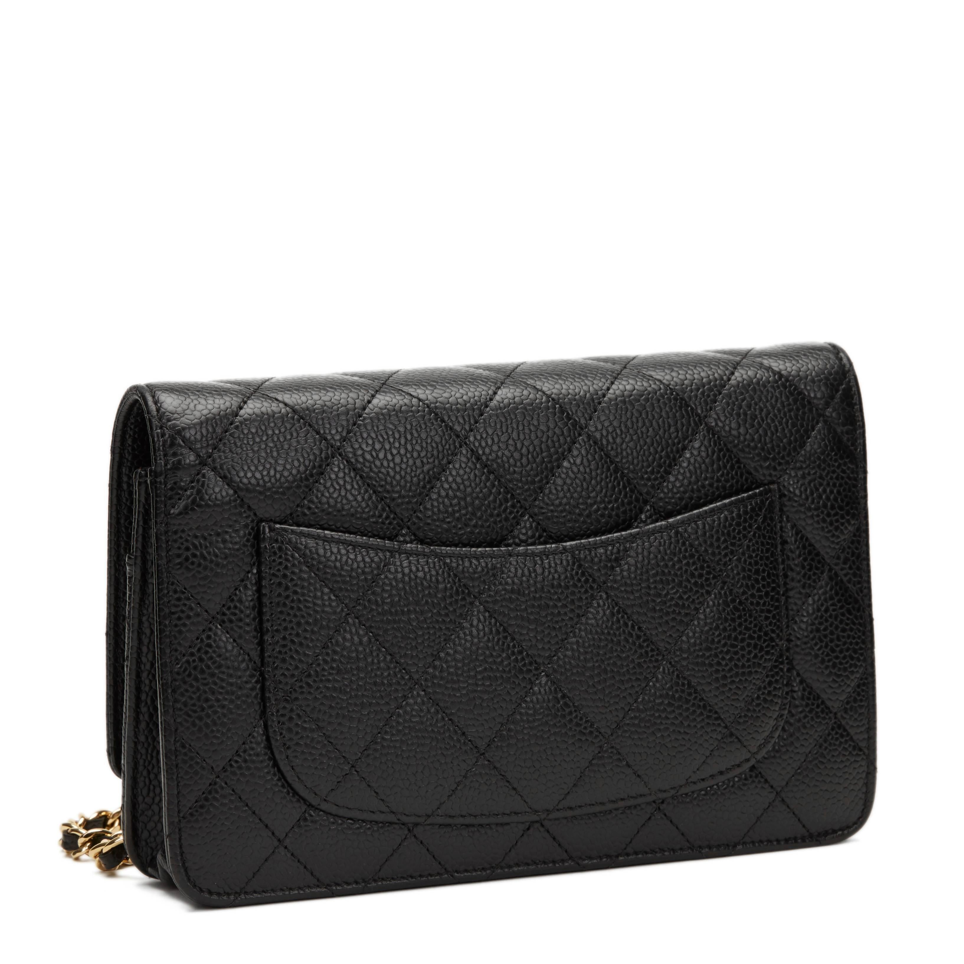 2013 Chanel Black Quilted Caviar Leather Wallet-on-Chain WOC 3