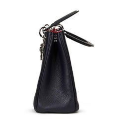 2015 Dior Navy Grained Calfskin Medium Diorissimo