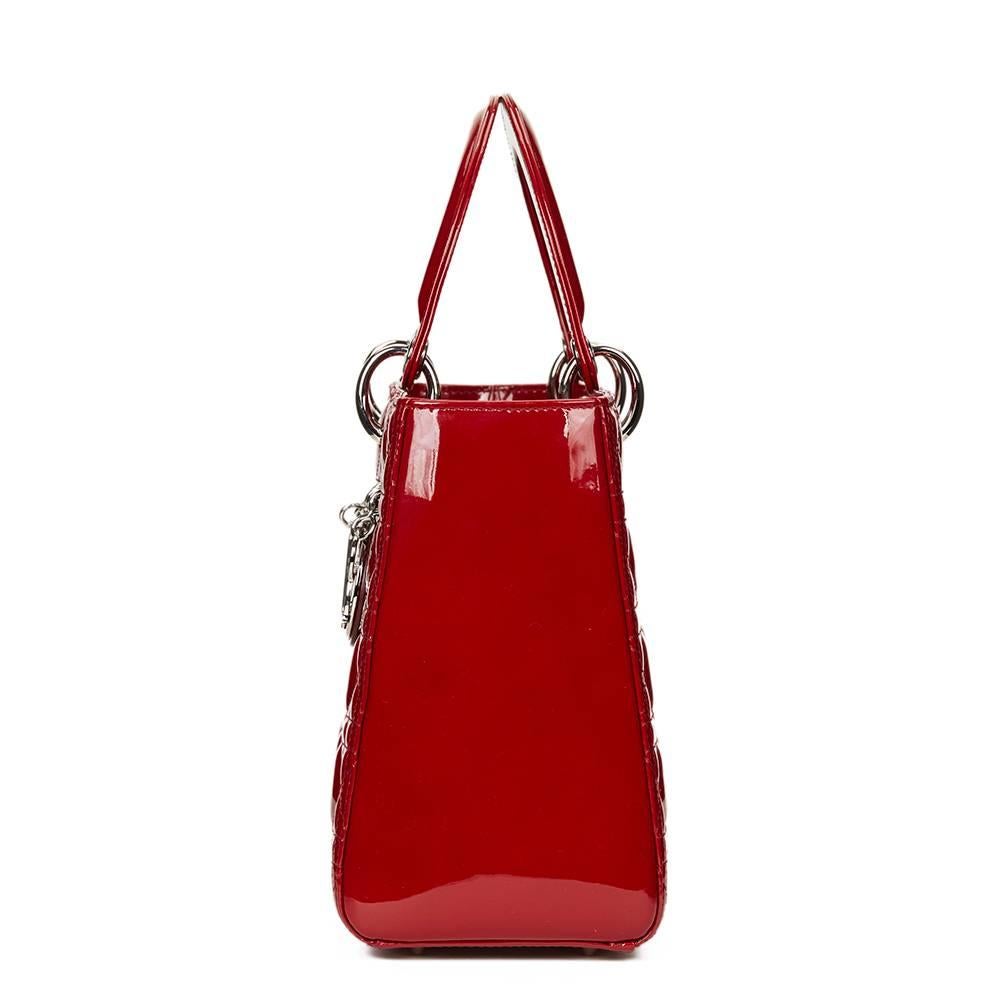 medium lady dior bag red