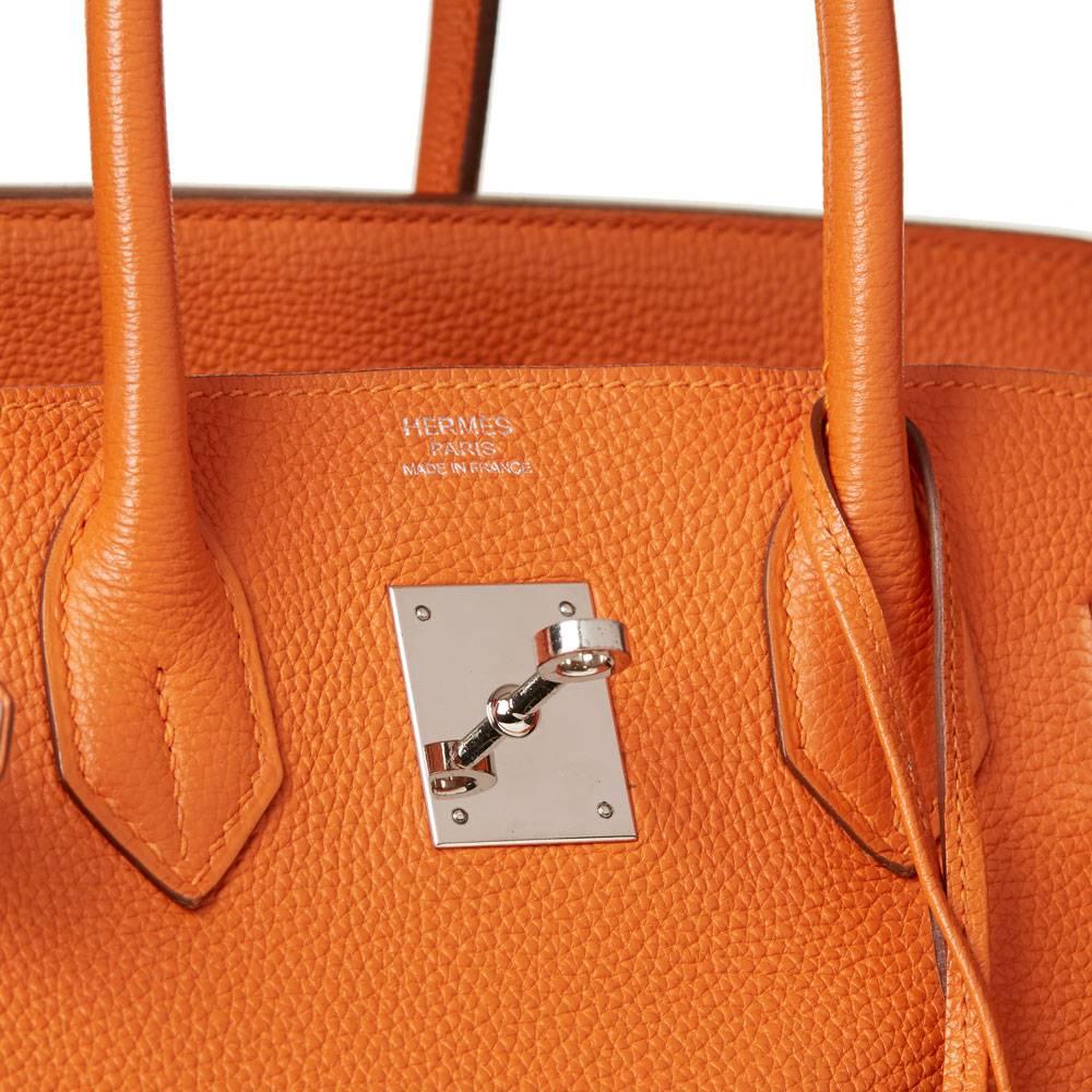 2009 Hermès Orange H Togo Leather Birkin 30cm 3