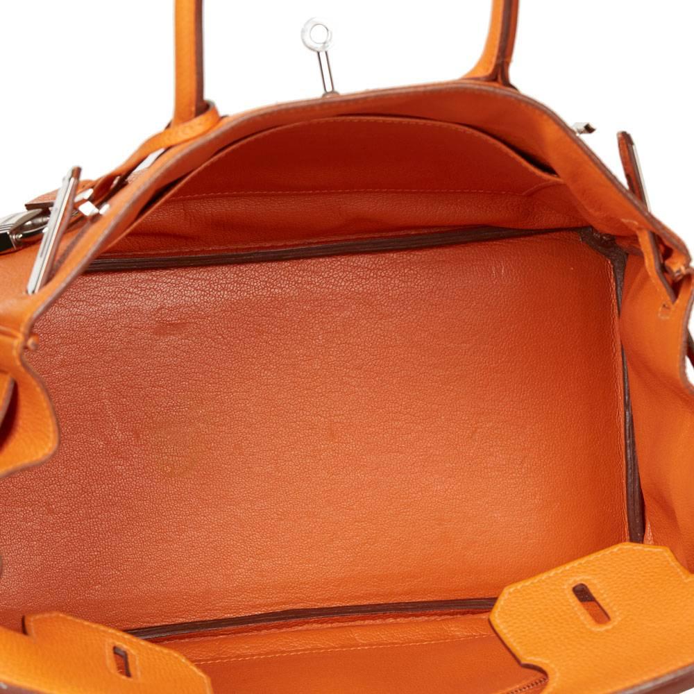 2009 Hermès Orange H Togo Leather Birkin 30cm 4