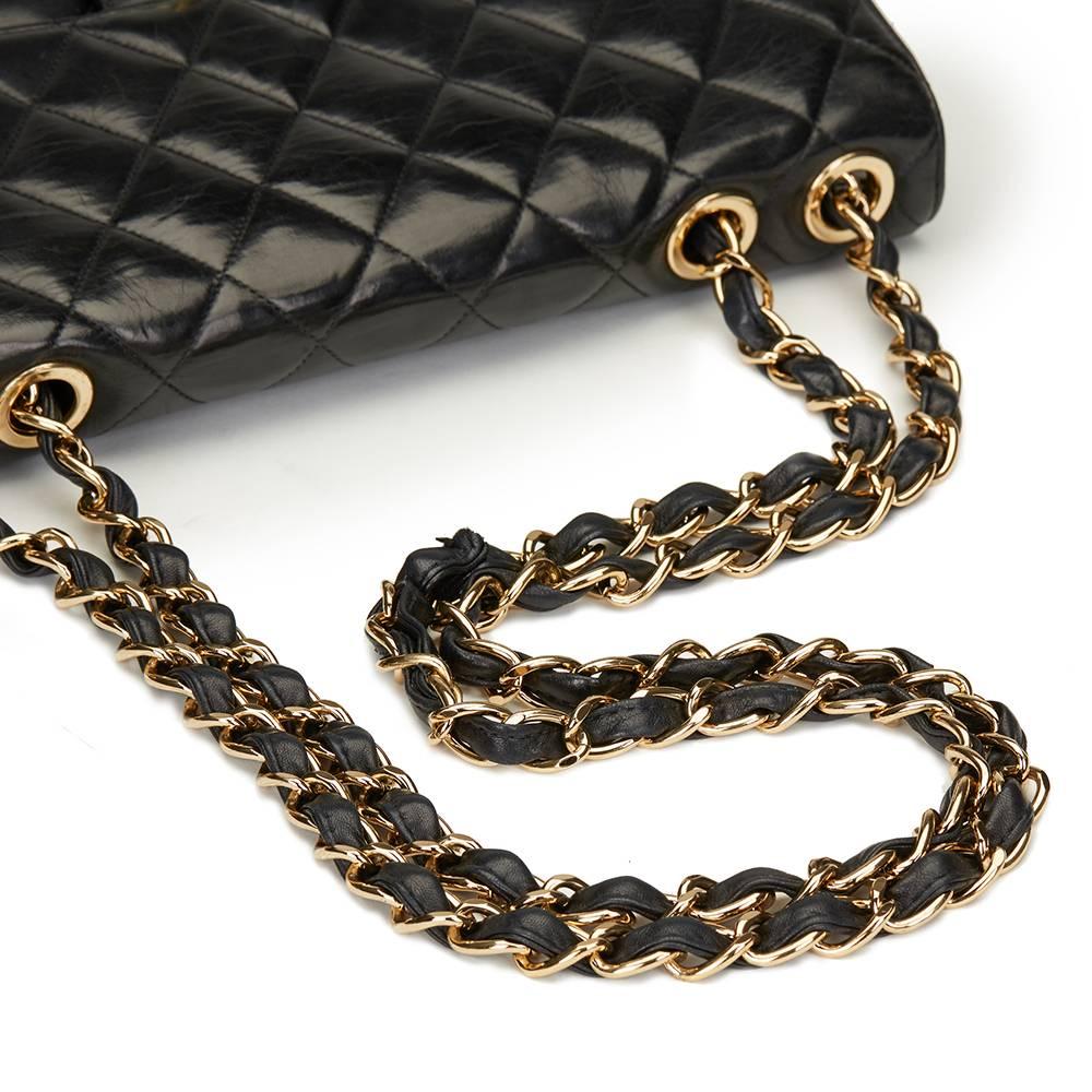 2000 Chanel Black Quilted Lambskin Jumbo XL Flap Bag 2