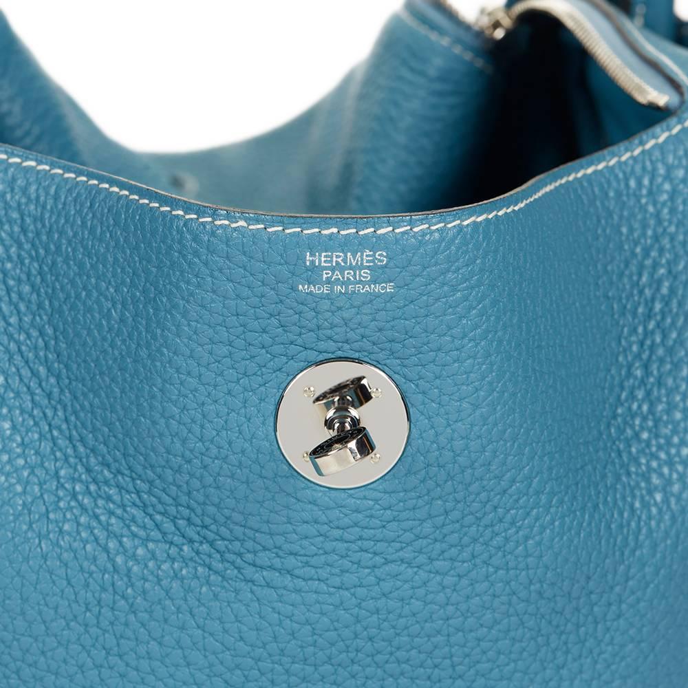 2010 Hermes Blue Jean Clemence Leather Lindy 30 3