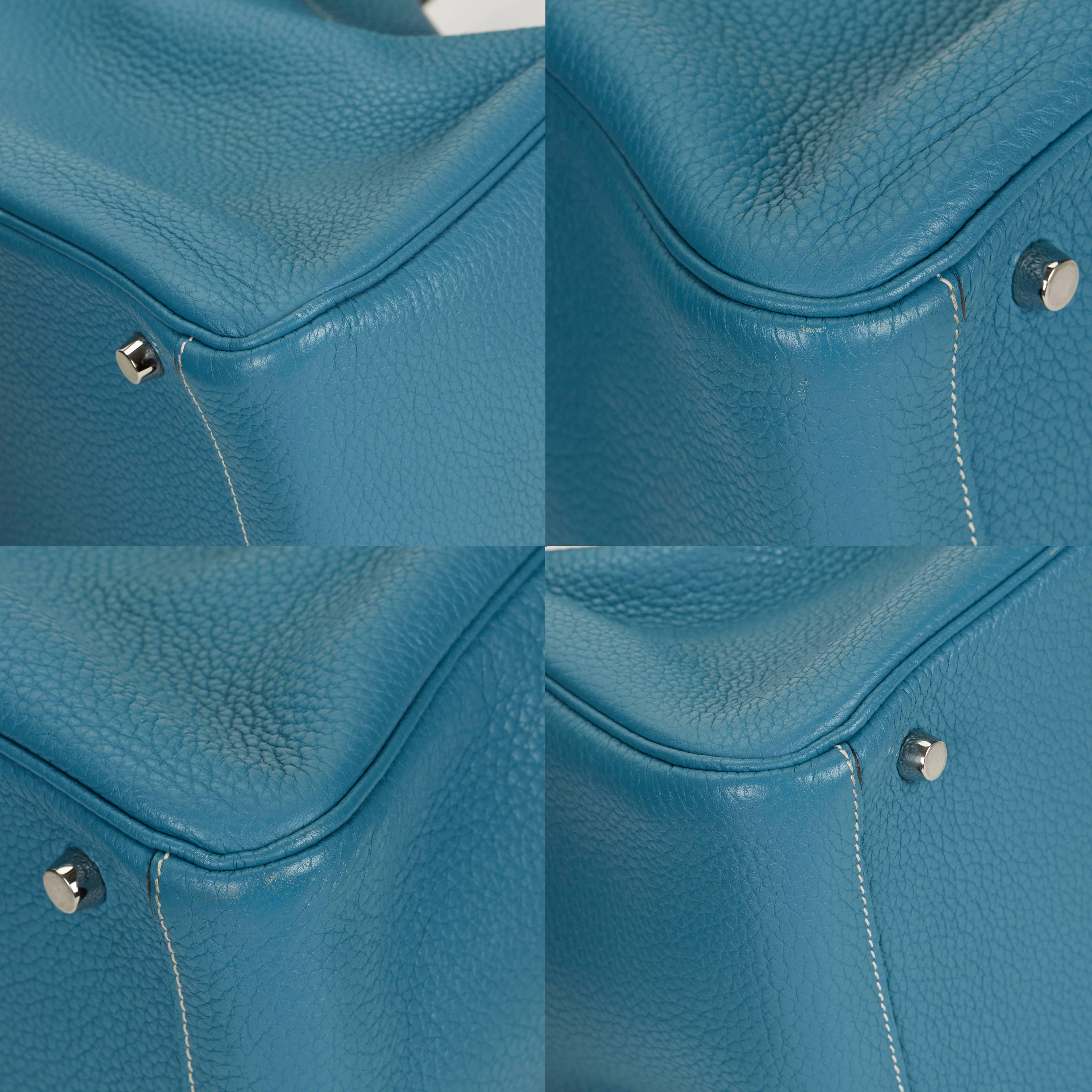 2010 Hermes Blue Jean Clemence Leather Lindy 30 5