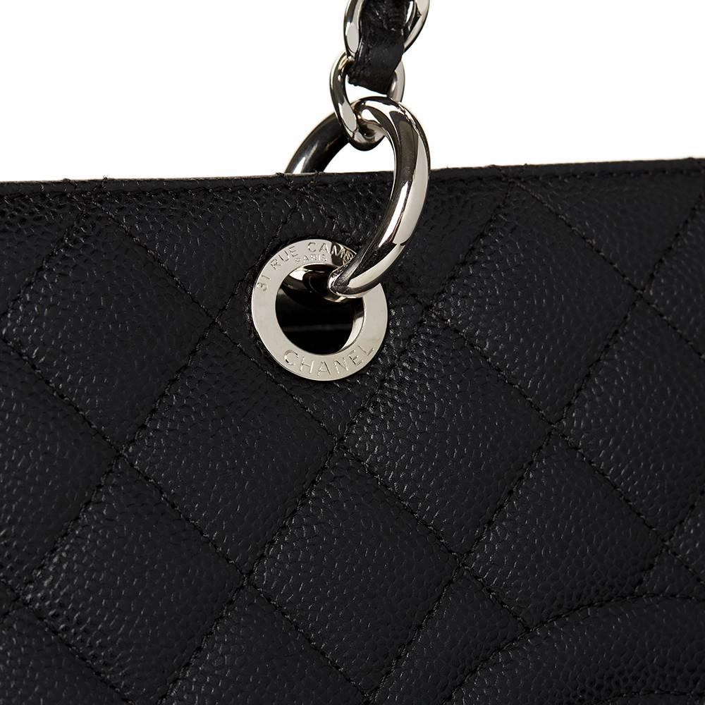 2013 Chanel Black Quilted Caviar Leather Grand Shopping Tote GST 3