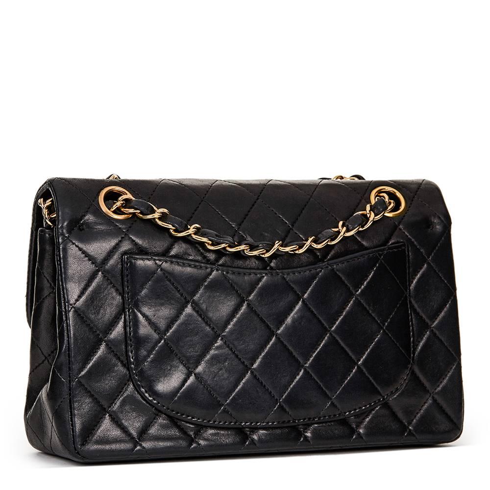 2001 Chanel Black Quilted Lambskin Vintage Small Classic Double Flap Bag In Good Condition In Bishop's Stortford, Hertfordshire