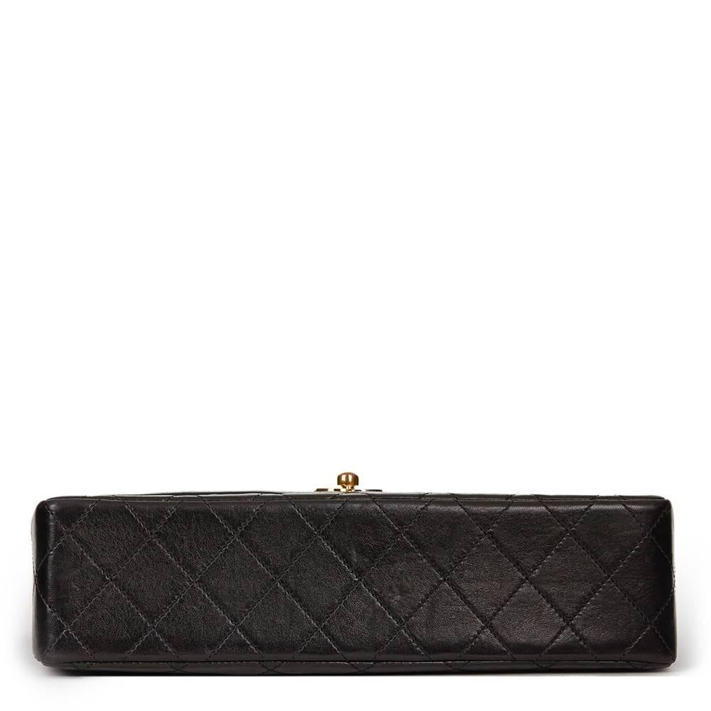 Women's 1990s Chanel Black Quilted Lambskin Vintage Limited Edition Classic Double Flap 