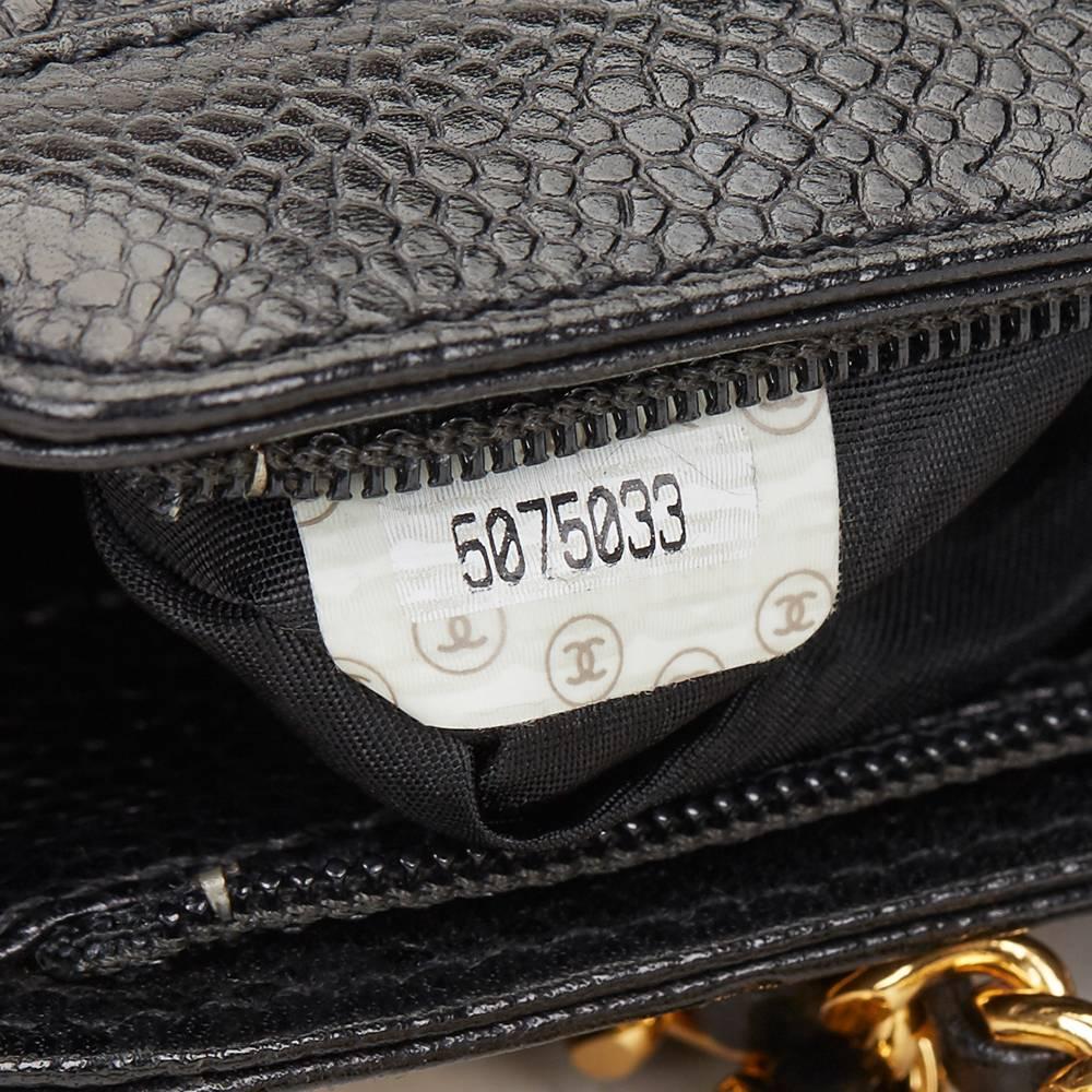 1990s Chanel Black Caviar Leather Vintage Mini Timeless Shoulder Bag 4