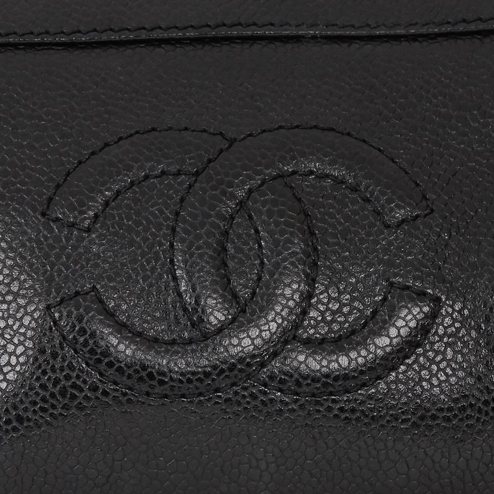 1990s Chanel Black Caviar Leather Vintage Mini Timeless Shoulder Bag 5
