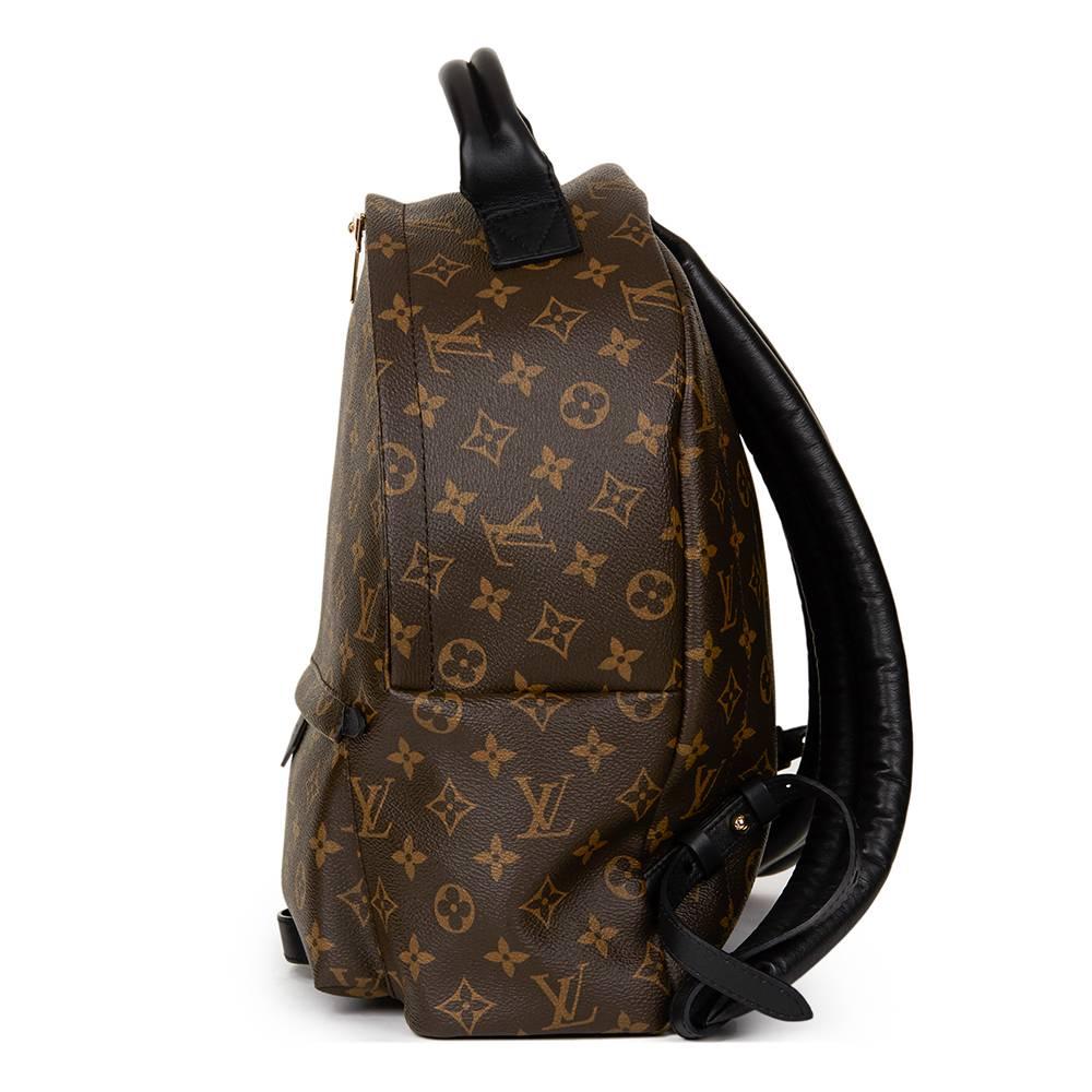Black 2016 Louis Vuitton Brown Monogram Coated Canvas Palm Springs Backpack MM