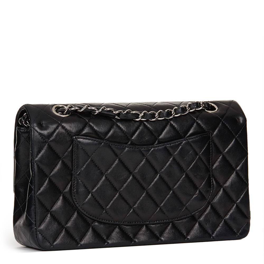 2000s Chanel Black Quilted Lambskin Medium Classic Double Flap Bag 2