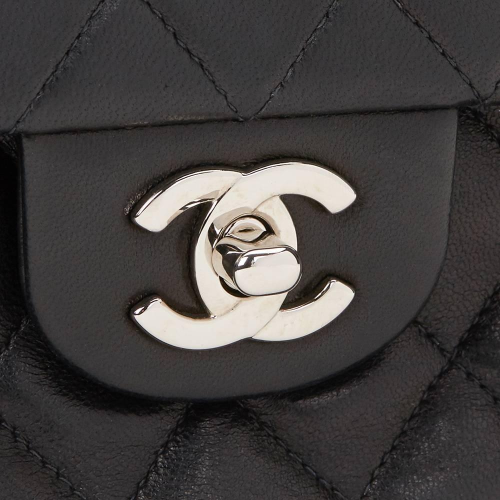 2000s Chanel Black Quilted Lambskin Medium Classic Double Flap Bag 3