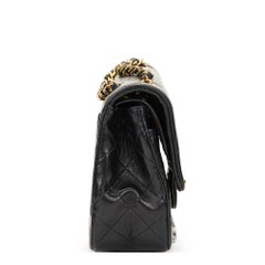 1990s Chanel Black Quilted Lambskin Vintage Small Classic Double Flap Bag