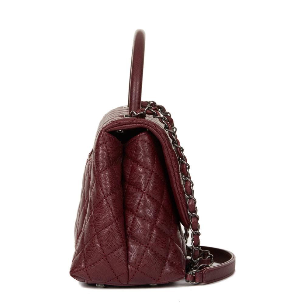 chanel coco handle burgundy
