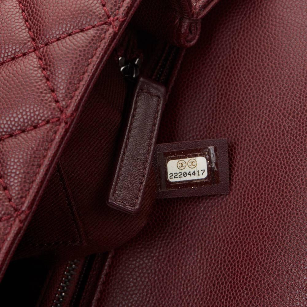 2016 Chanel Burgundy Quilted Caviar Leather Small Coco Handle In Excellent Condition In Bishop's Stortford, Hertfordshire