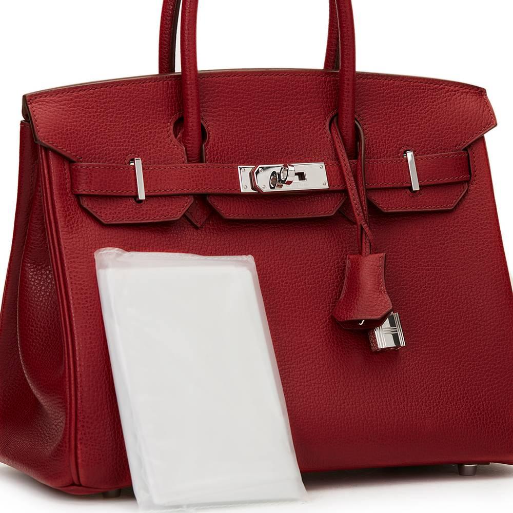 2007 Hermes Rouge Garance Vache Liégée Leather Birkin 30cm 5