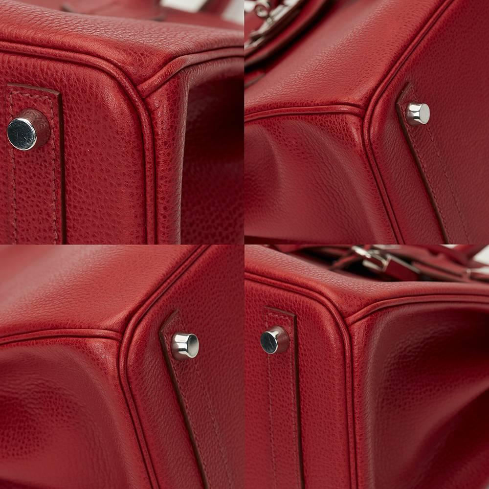 2007 Hermes Rouge Garance Vache Liégée Leather Birkin 30cm 4