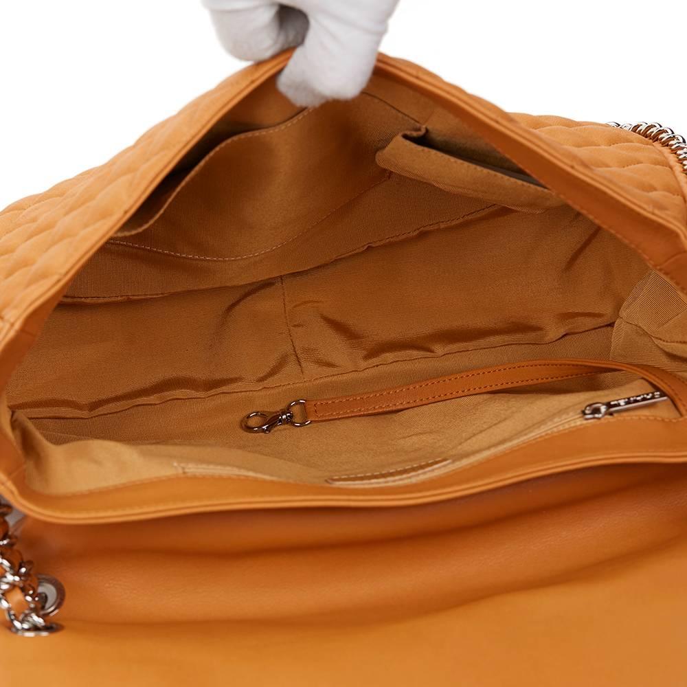 2012 Chanel Honey Beige Quilted Calfskin Chain Around Maxi Flap Bag 1