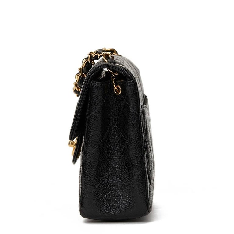 2000s Chanel Black Quilted Caviar Leather Mini Flap Bag at 1stDibs