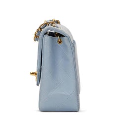 1990s Chanel Sky Blue Quilted Lambskin Vintage Mini Flap Bag