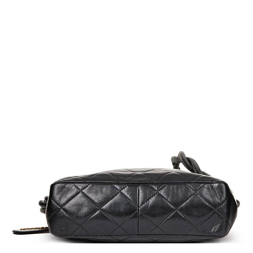 Women's 1990s Chanel Black Quilted Lambskin Vintage Camera Bag
