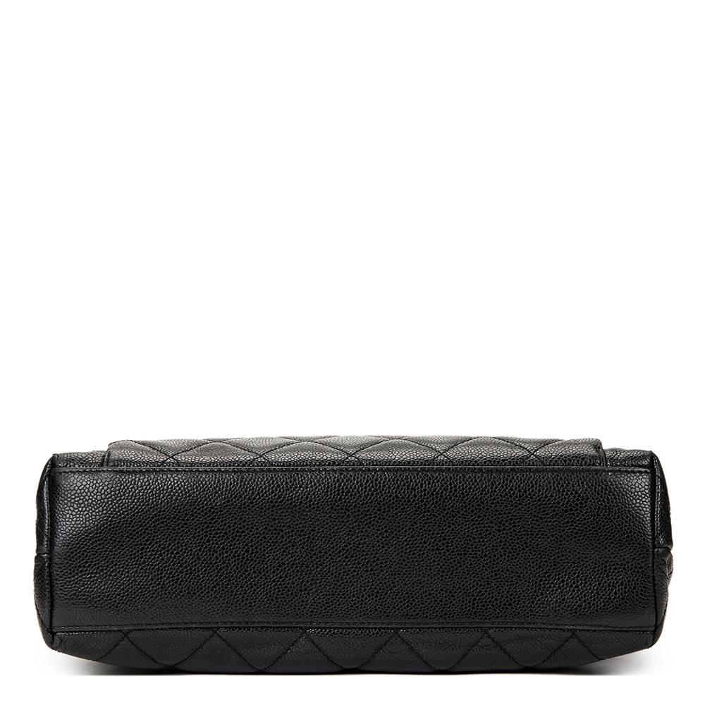 Women's 1990s Chanel Black Quilted Caviar Leather Vintage Timeless Shoulder Bag