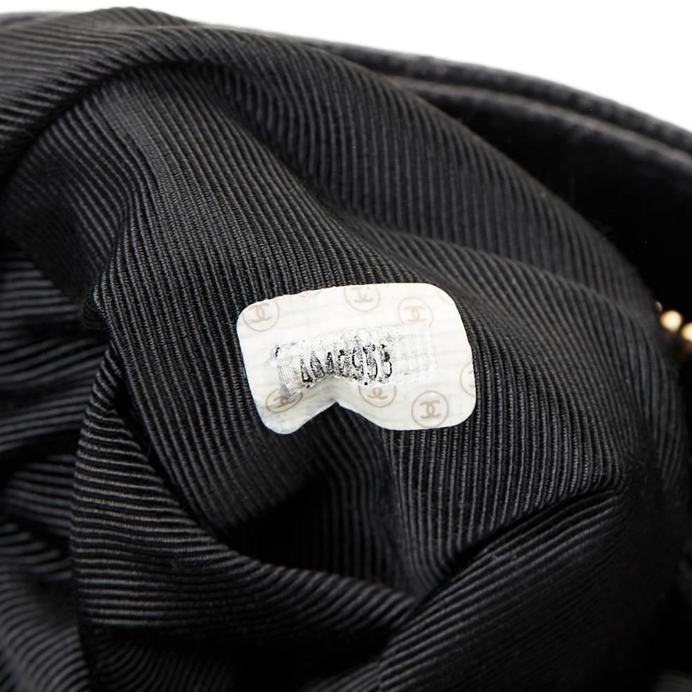1990s Chanel Black Quilted Caviar Leather Vintage Timeless Shoulder Bag 2