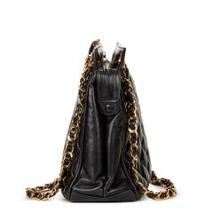 1990 Chanel Black Quilted Lambskin Vintage Timeless Shoulder Bag