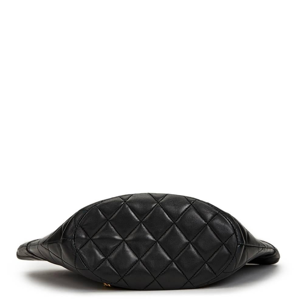 Women's 1990 Chanel Black Quilted Lambskin Vintage Bucket Bag