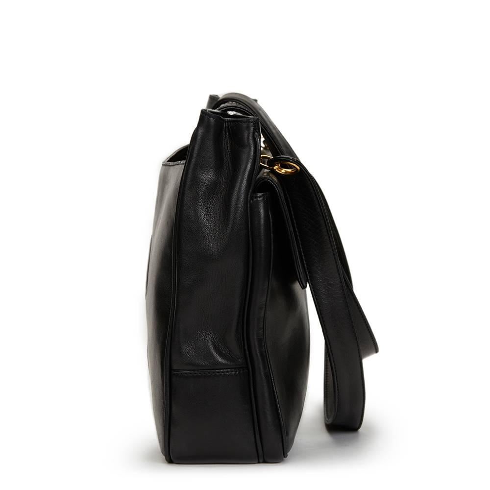 1990s Chanel Black Lambskin Leather Vintage Timeless Shoulder Bag In Good Condition In Bishop's Stortford, Hertfordshire