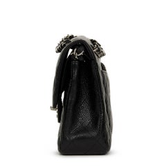 2005 Chanel Black Quilted Caviar Leather Small Classic Double Flap