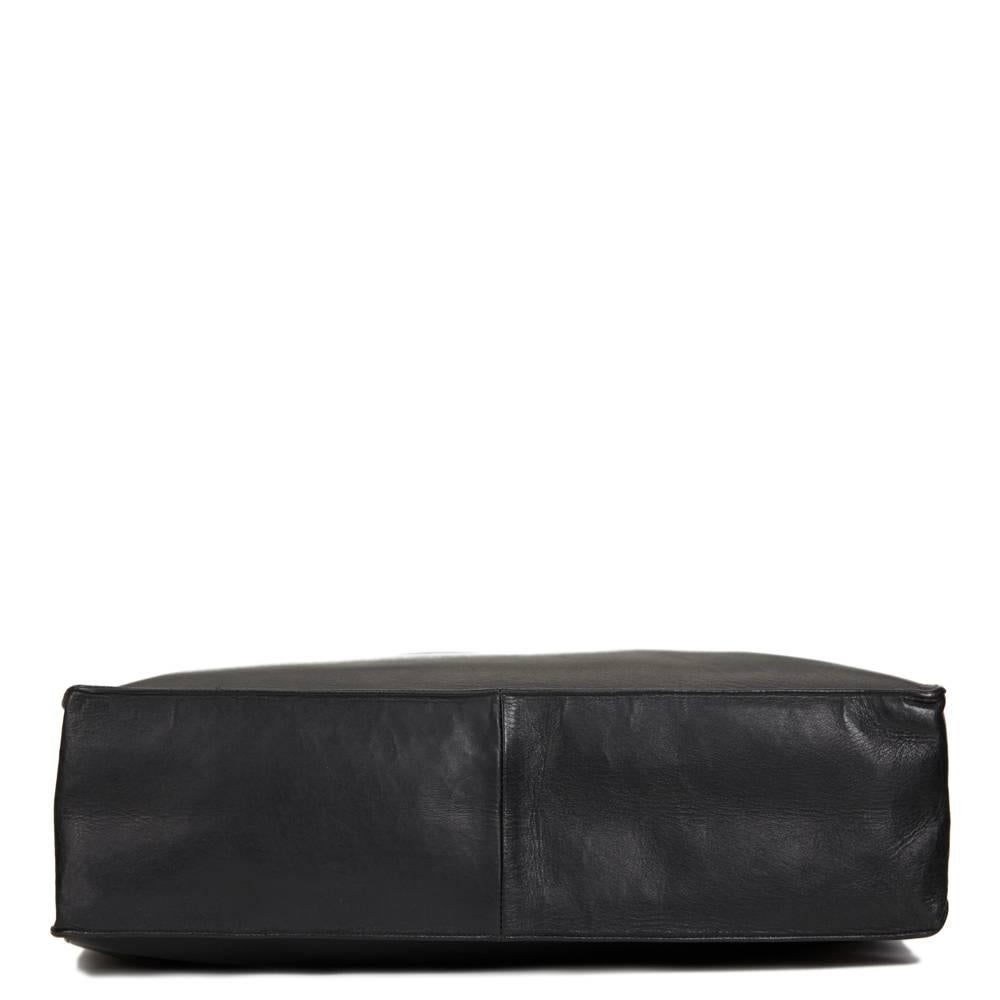 1990s Chanel Black Lambskin Leather Vintage Timeless Shoulder Tote 1