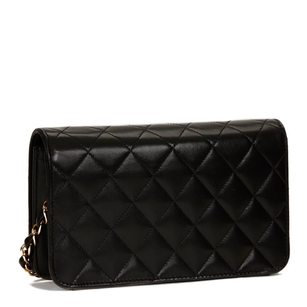 1990s Chanel Black Quilted Lambskin Vintage Mini Flap Bag 1