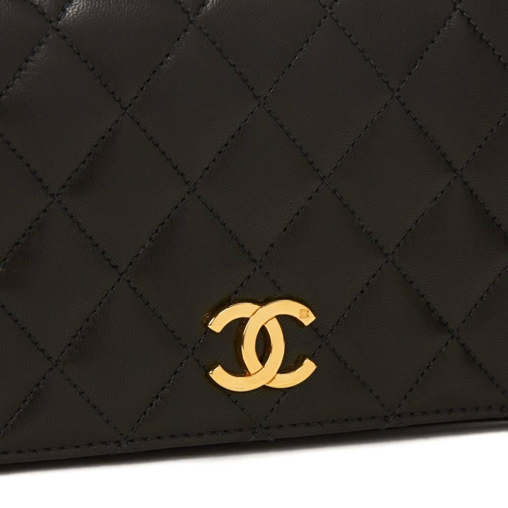 1990s Chanel Black Quilted Lambskin Vintage Mini Flap Bag 4