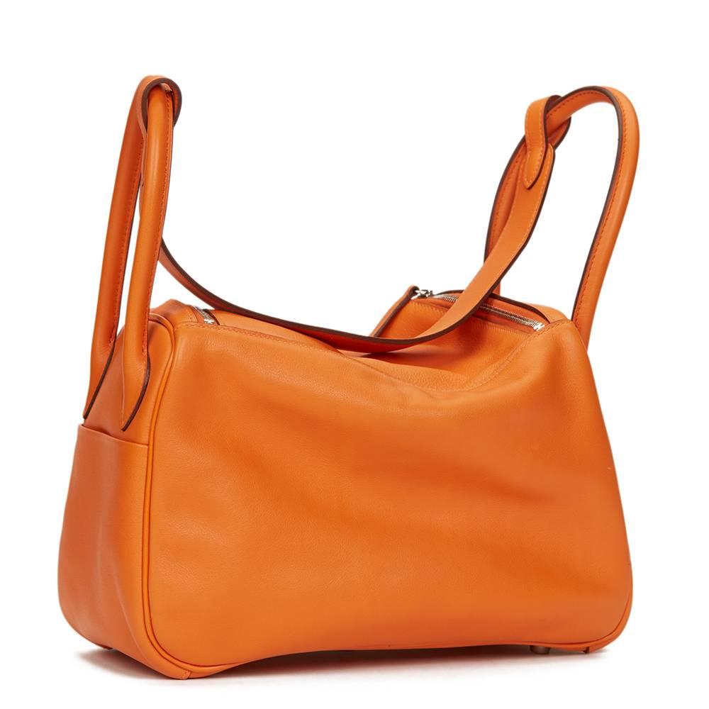 Women's 2010 Hermes Orange H Swift Leather Lindy 26cm