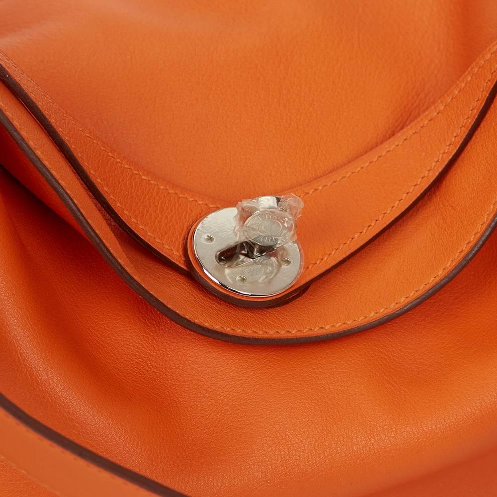 2010 Hermes Orange H Swift Leather Lindy 26cm 3