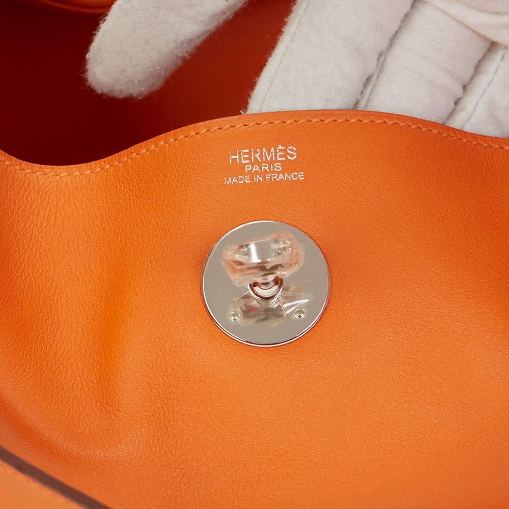 2010 Hermes Orange H Swift Leather Lindy 26cm 4