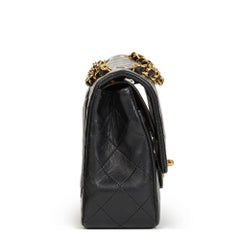 1990's Chanel Black Quilted Lambskin Small Classic Double Flap Bag