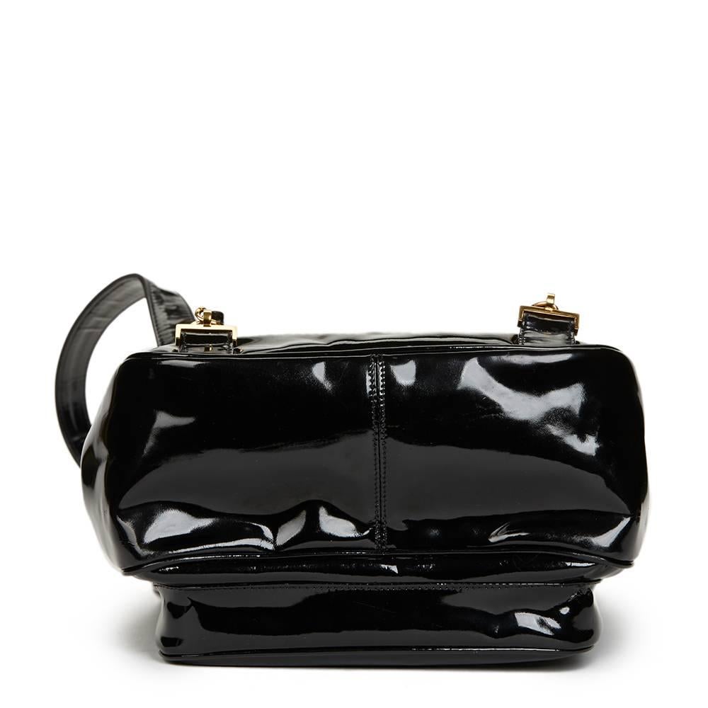 Women's 1995 Chanel Black Patent Leather Vintage Timeless Backpack