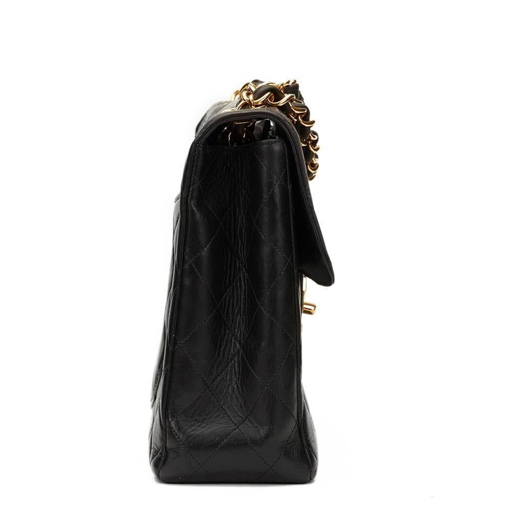 1997 Chanel Black Quilted Lambskin Vintage Jumbo XL Flap Bag In Good Condition In Bishop's Stortford, Hertfordshire