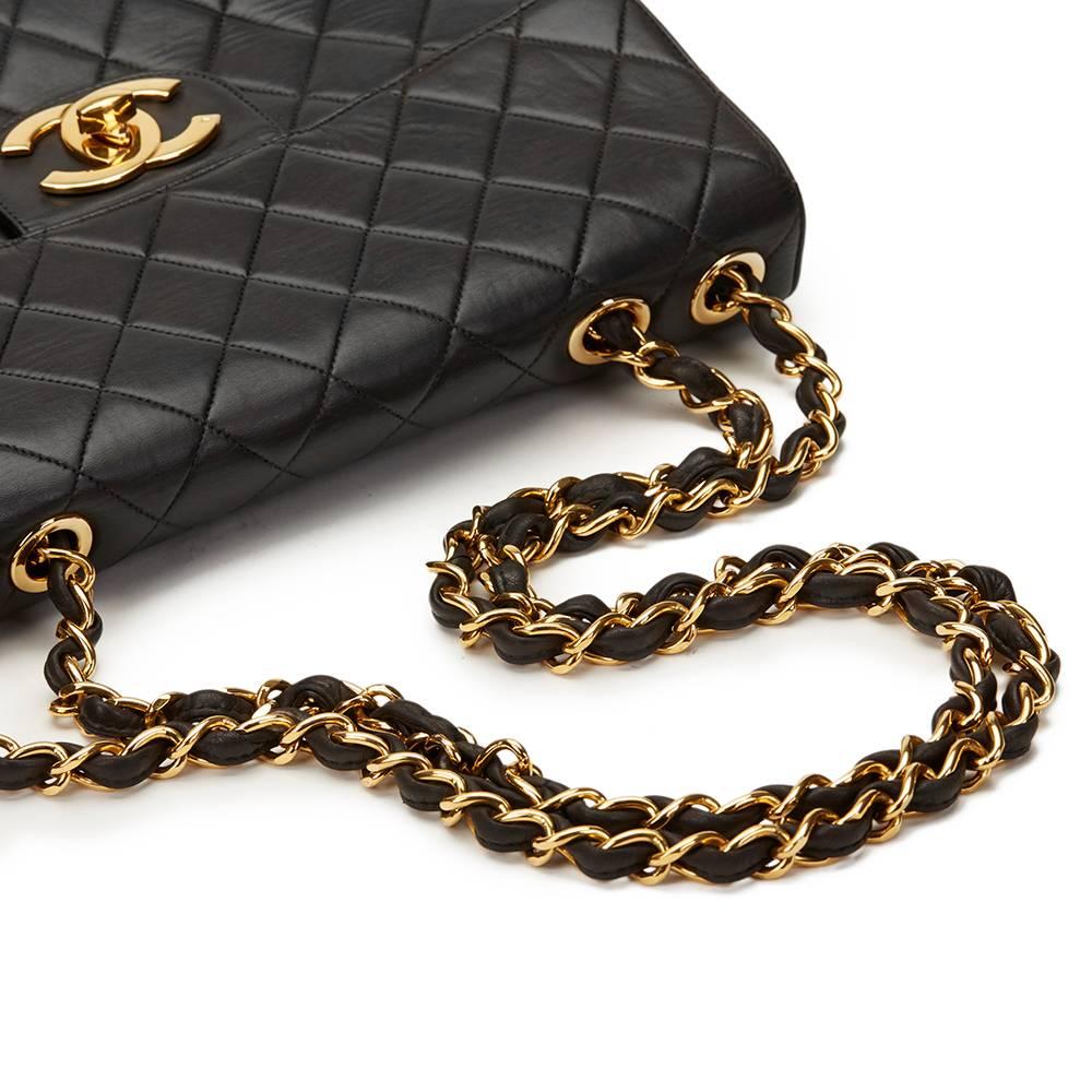 1997 Chanel Black Quilted Lambskin Vintage Jumbo XL Flap Bag 3