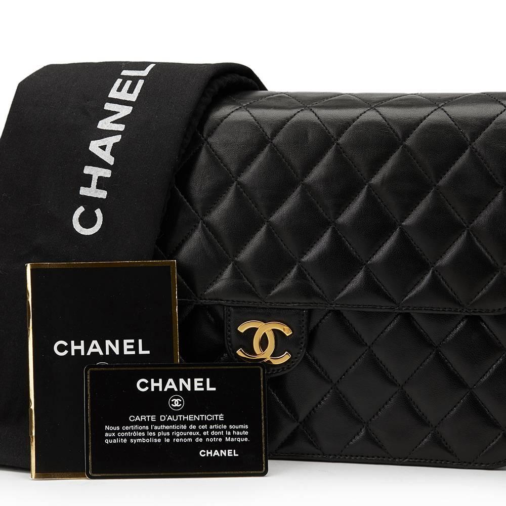 1997 Chanel Black Quilted Lambskin Vintage Classic Single Flap Bag 4