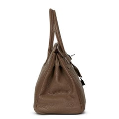2008 Hermes Etoupe Togo Leather Birkin 30cm