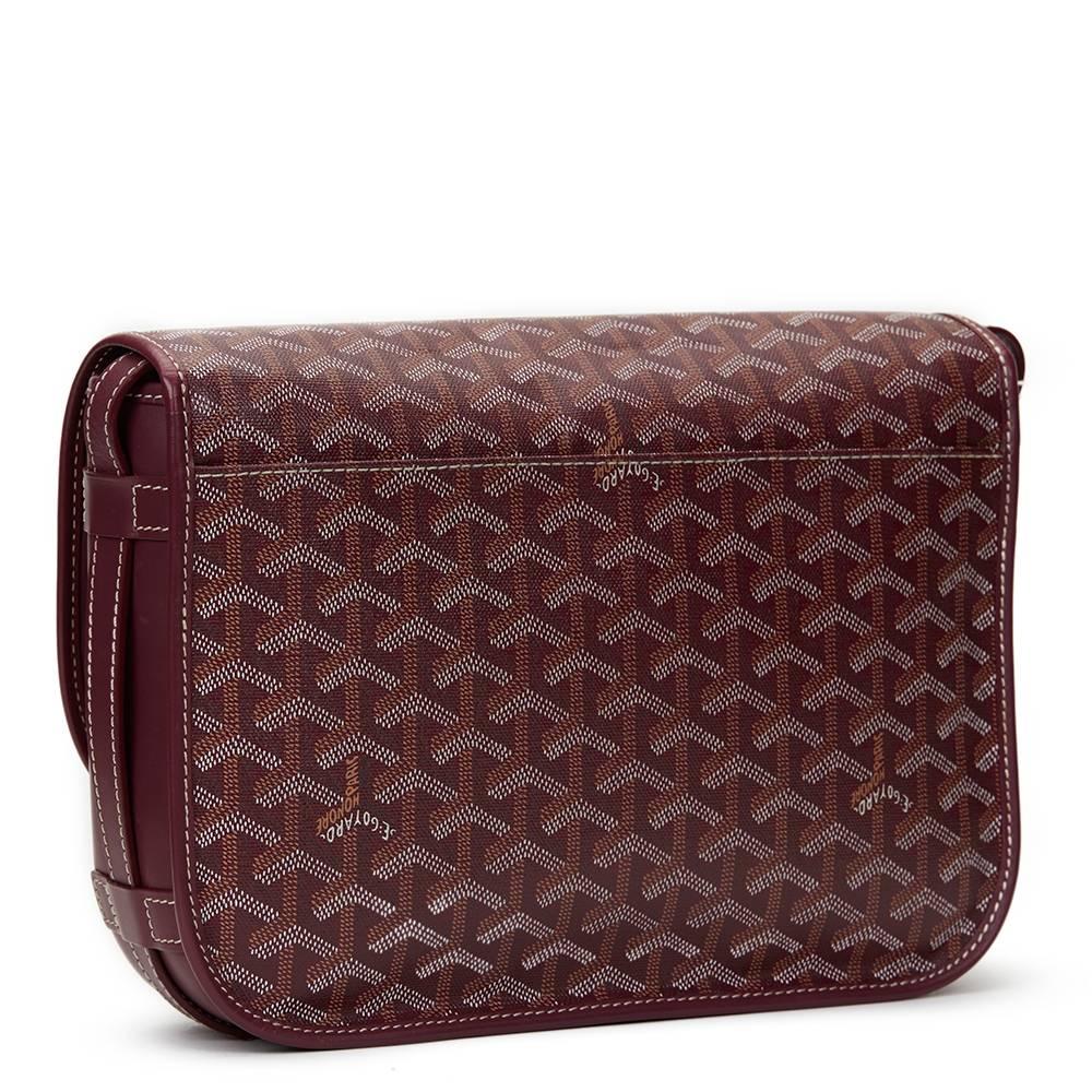 2016 Goyard Bourgogne Toile enduite Chevron & Cuir de veau Belvedere MM Excellent état à Bishop's Stortford, Hertfordshire