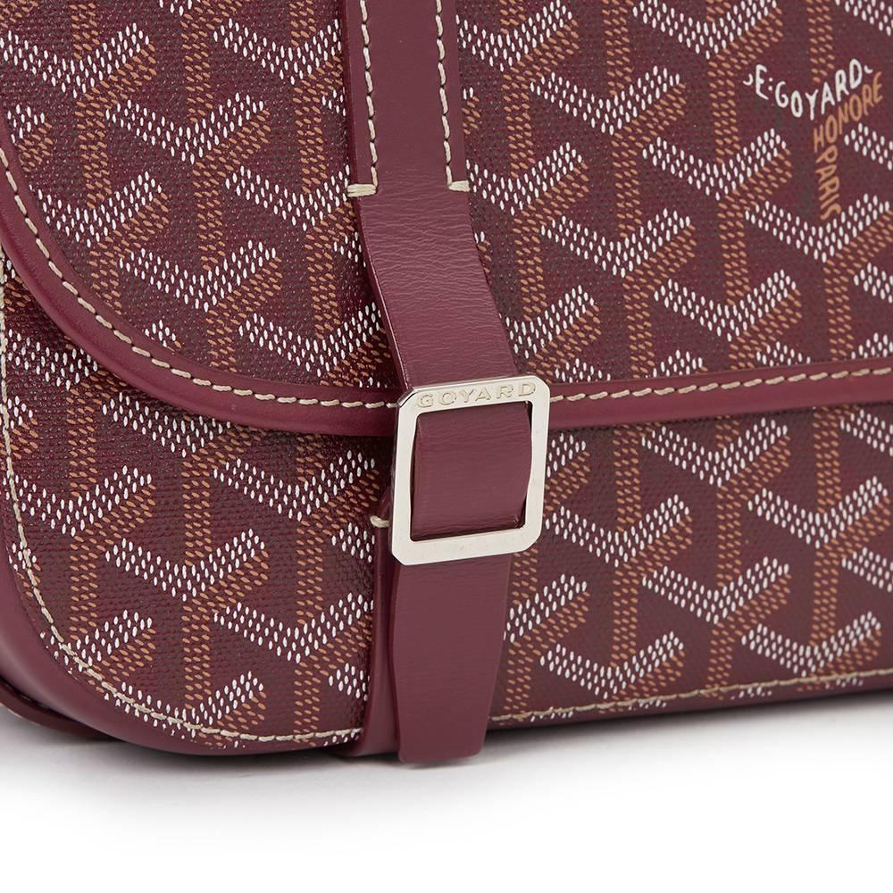  2016 Goyard Bourgogne Toile enduite Chevron & Cuir de veau Belvedere MM Pour femmes 