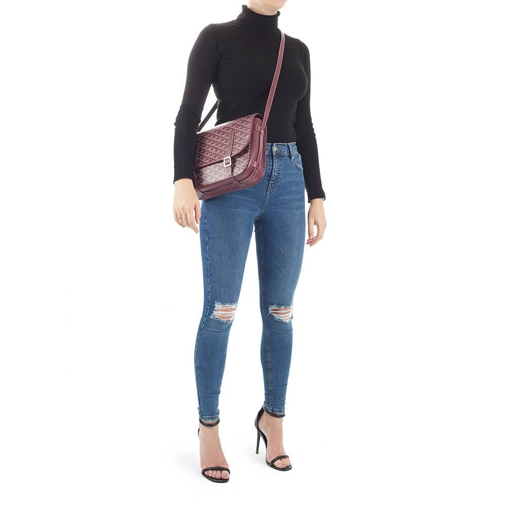 2016 Goyard Bourgogne Toile enduite Chevron & Cuir de veau Belvedere MM 5