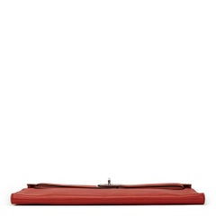 2007 Hermes Rouge Garance Swift Leather Kelly Longue Clutch