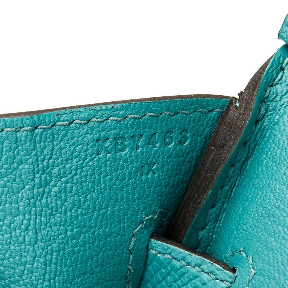 2016 Hermes Blue Paon Epsom Leather Birkin 30cm 4