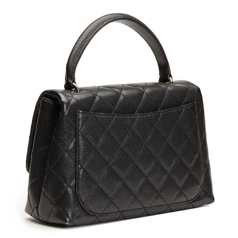 Women's 2000s Chanel Black Quilted Caviar Leather Timeless Kelly